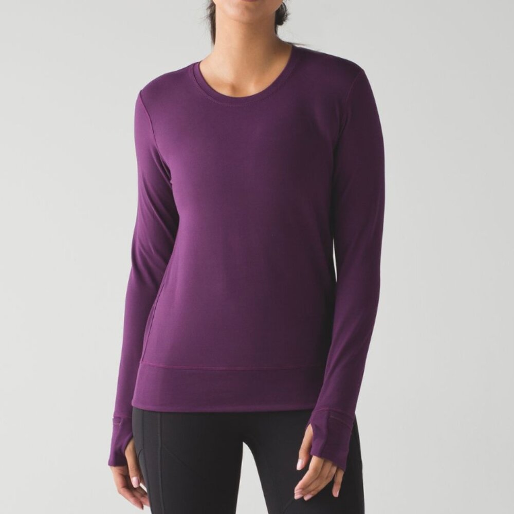 Lululemon Women's Rush Hour‎ Long Sleeve Darkest Magenta Size 4
